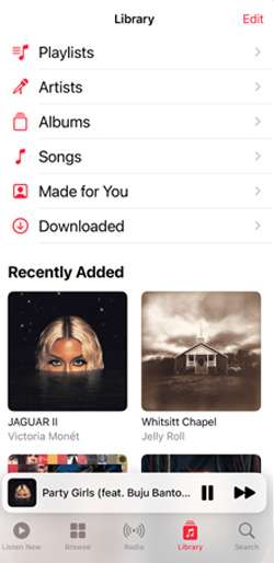 Download songs on iPhone from Apple Music.