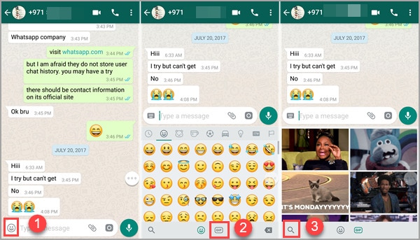 send giphy gif whatsapp android