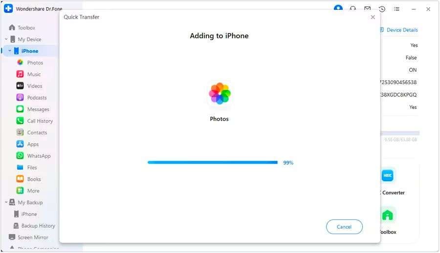 using Dr.fone to transfer files from pc to mobile