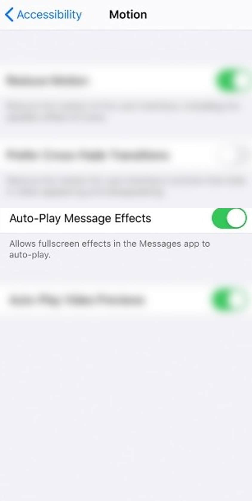 turn on auto-play message effects