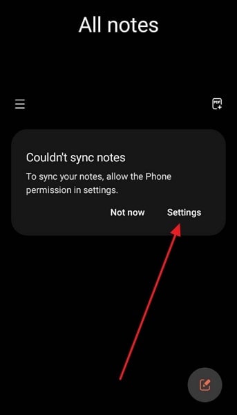 access samsung notes settings