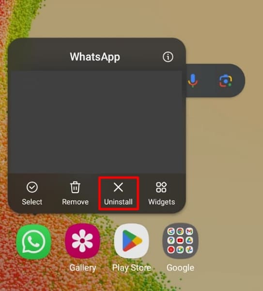 uninstall whatsapp from android