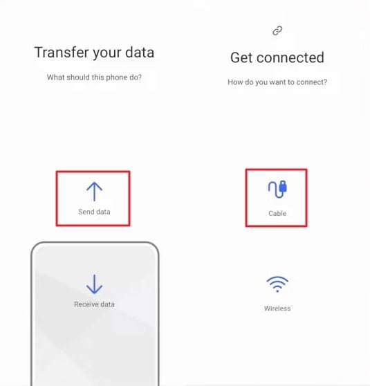 send data with cable