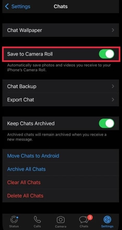 automatically save whatsapp photos to iphone