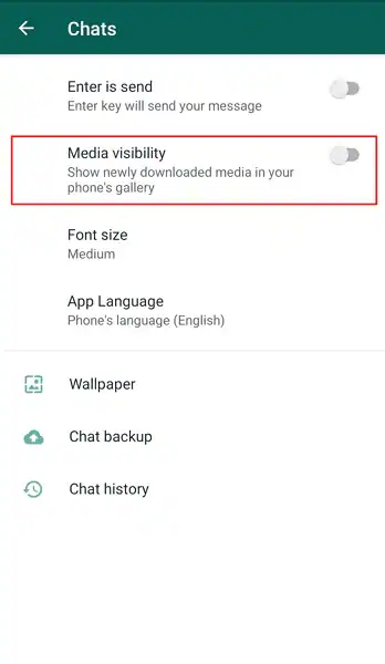 change media visibility settings