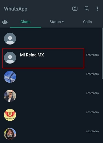 open specific android chat
