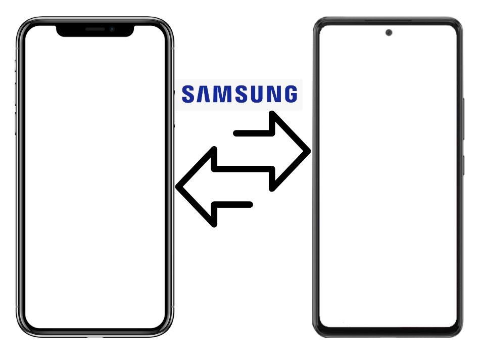 two phones with samsung logo