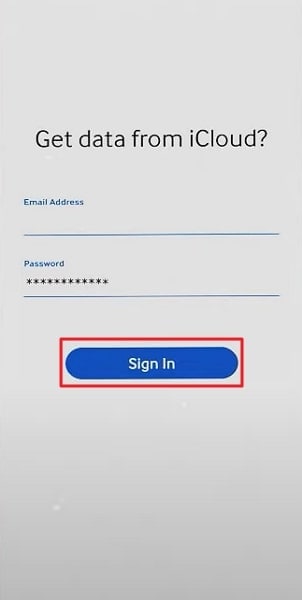 sign in with icloud id