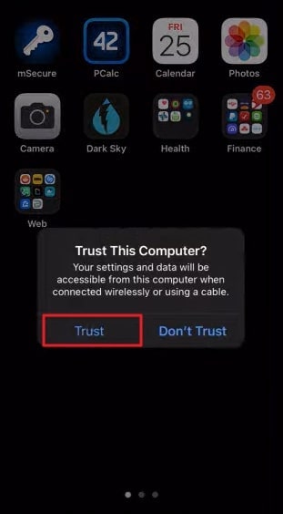 trust your samsung device on iphone