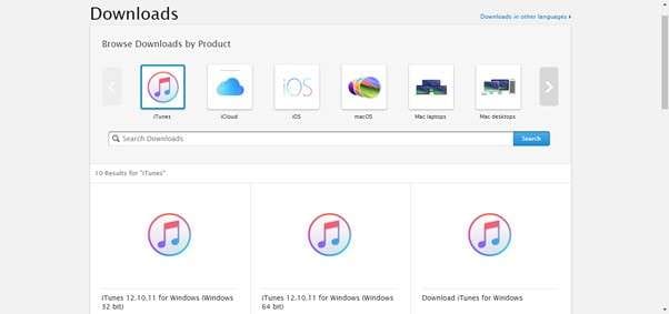 Download iTunes app from Apple website.