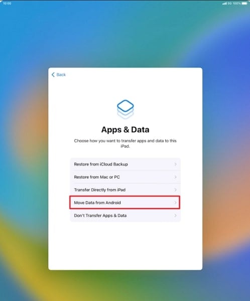 move data from android on ipad