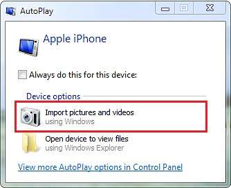 Import pictures and videos with AutoPlay