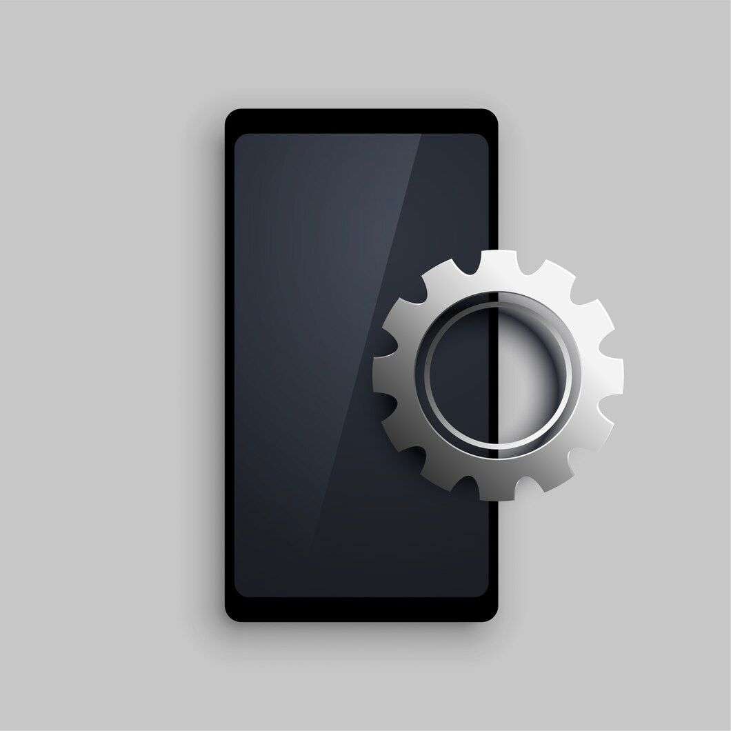 settings logo on mobile device