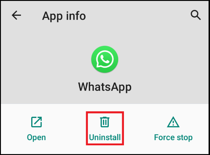 unstall whatsapp