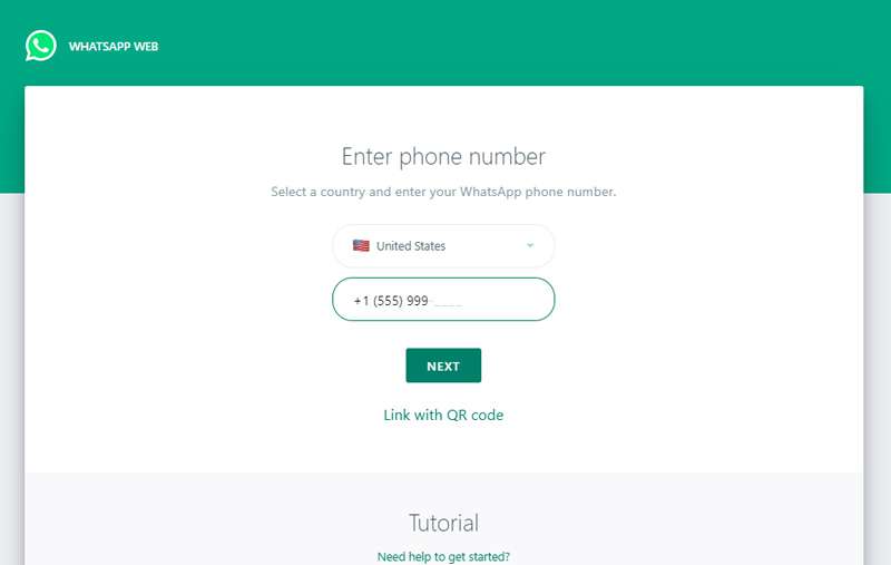 Log in WhatsApp with a landline number.