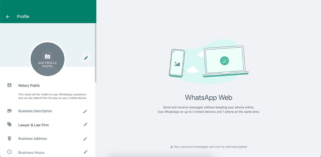 whatsapp business web interface