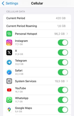 Enable mobile data access to WhatsApp