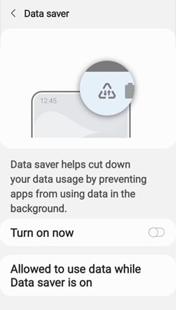 Turn off the data saver on Android