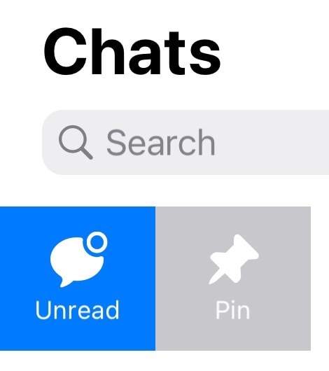 whatsapp chats pin and unread