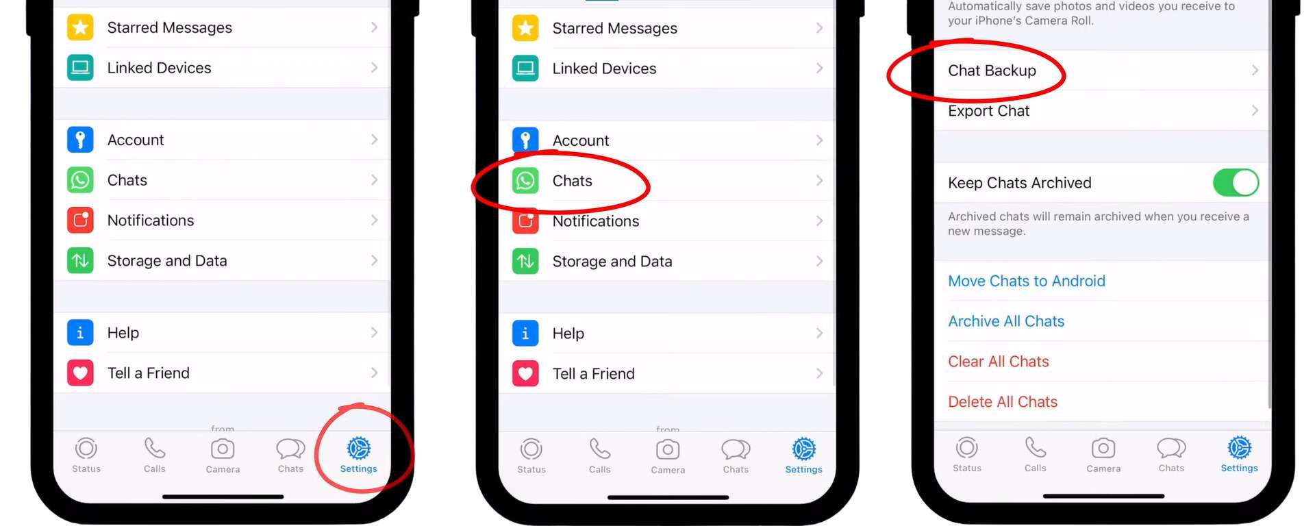 Creating a WhatsApp backup on iCloud