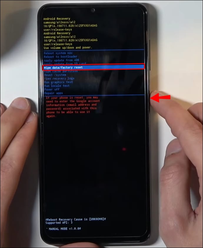 factory reset on android