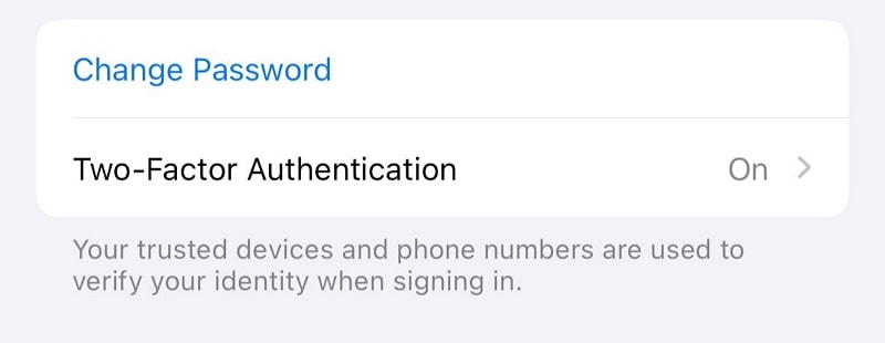 change password 2-factor authentication