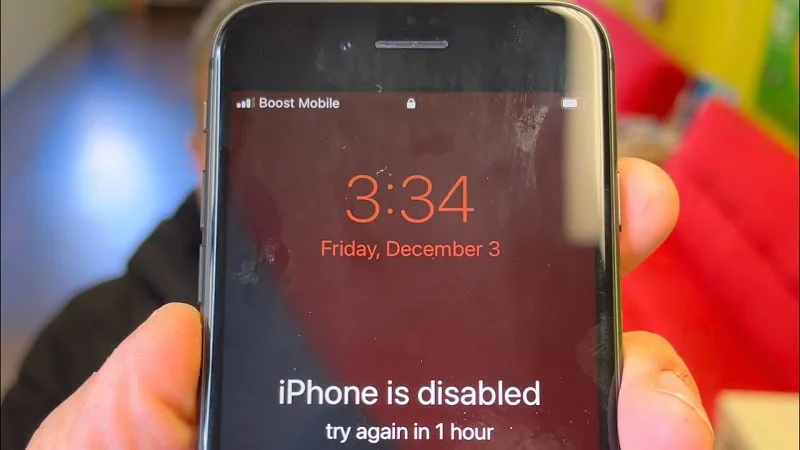 l'iPhone è disabilitato per 1 ora