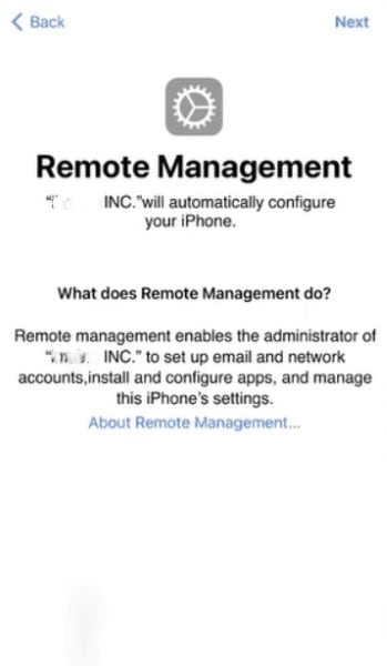 setup remote management on iphone