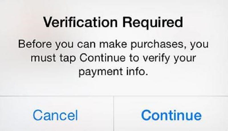 verification required notification