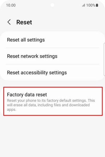 factory reset your device