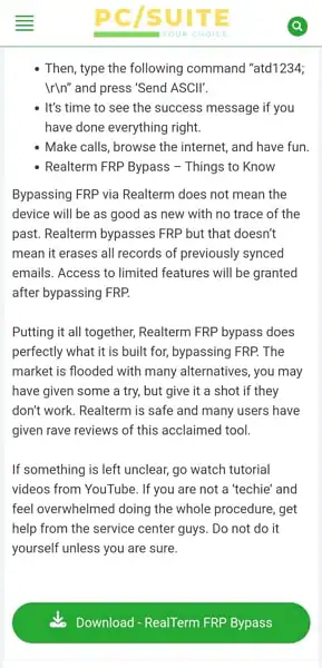 APK Realterm FRP Bypass