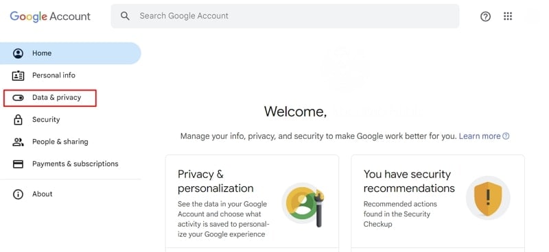 login and access data and privacy