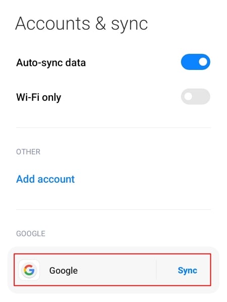access accounts in android