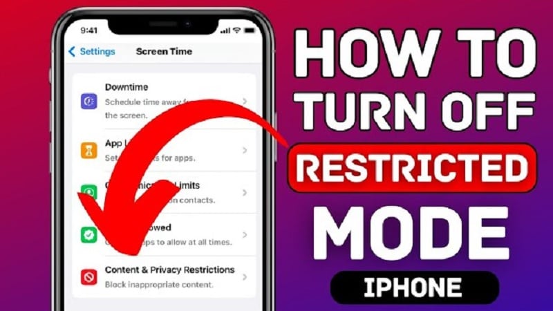 turn off restricted mode iphone banner