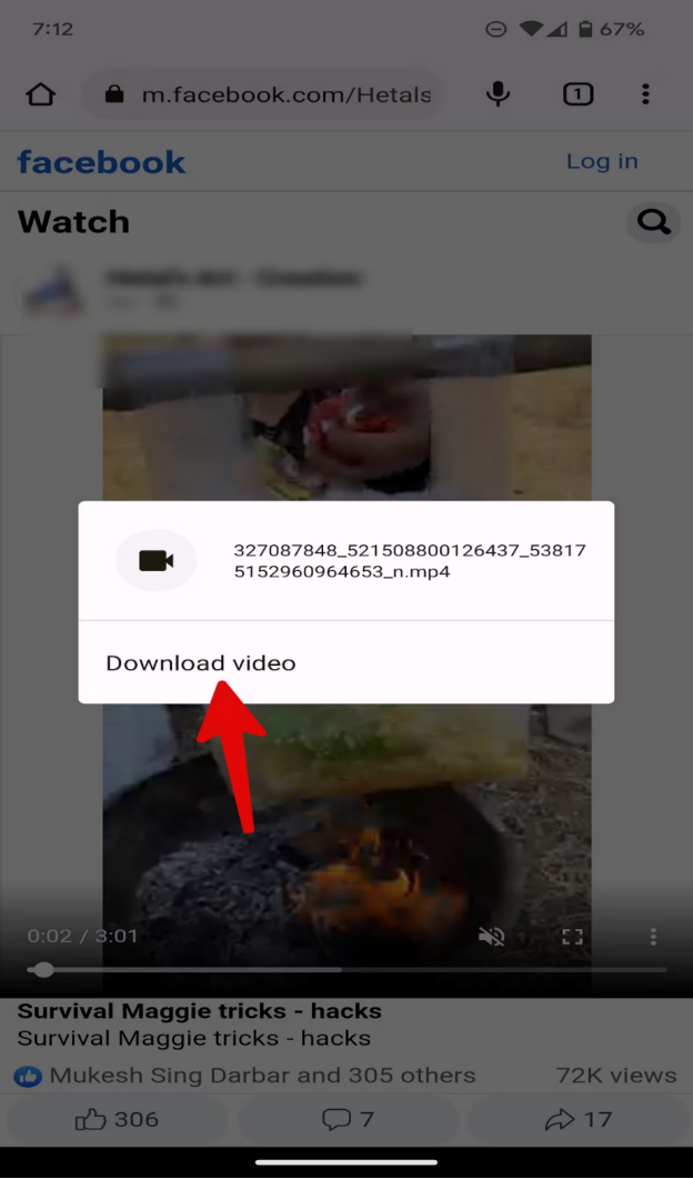 Select Download Video. 