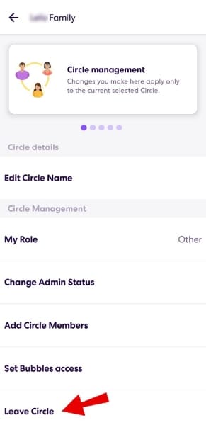 leave a circle on life360