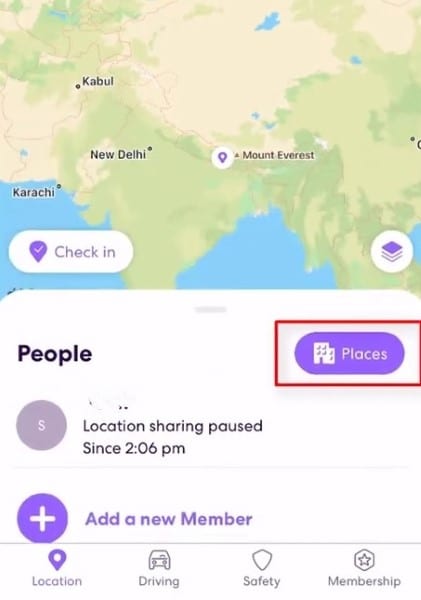 manage places on life360