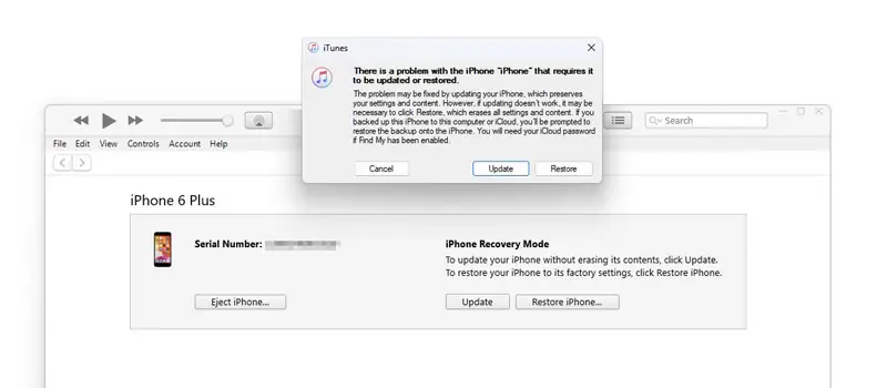 restore iphone via itunes