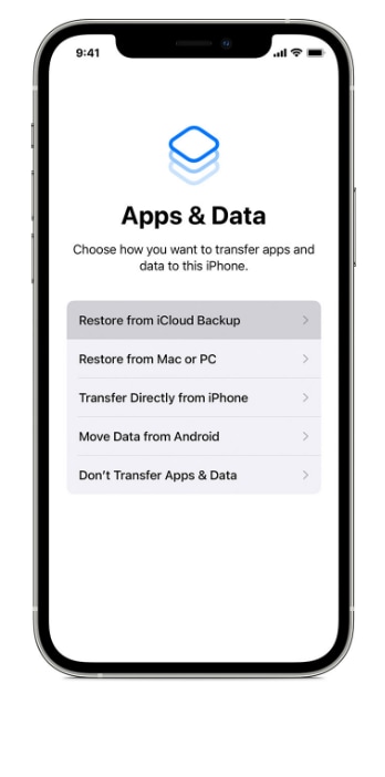 App e dati in impostazioni