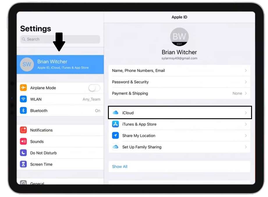 Turn on iCloud Drive on your iPad