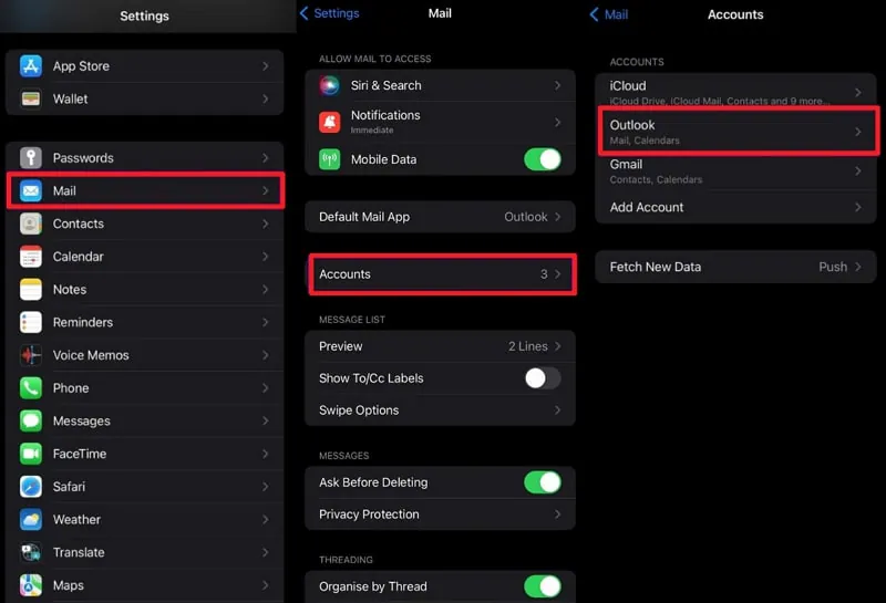 procedere con l'account Outlook