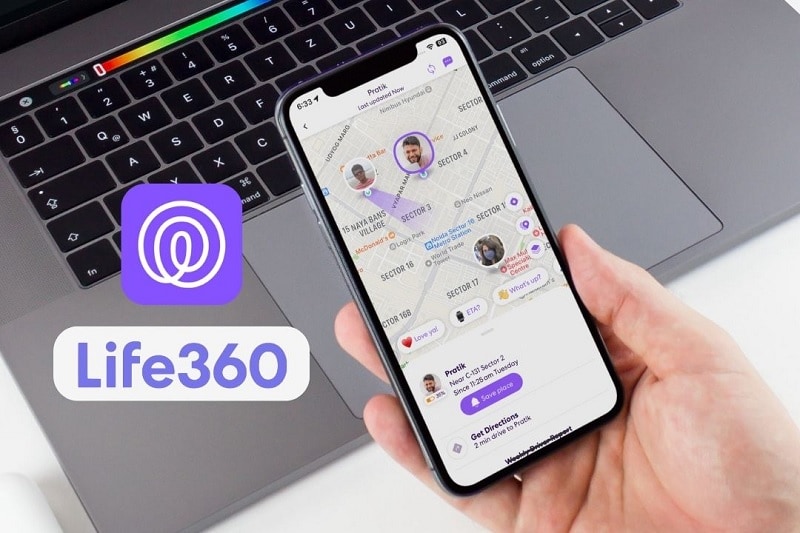 life360 app open on smartphone banner