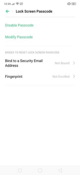 lock screen password