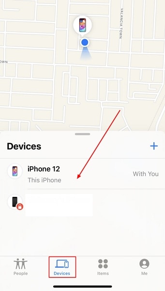 look for device in find my