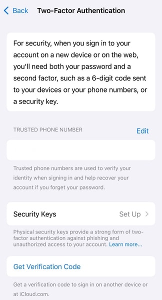turn on two factor authentication