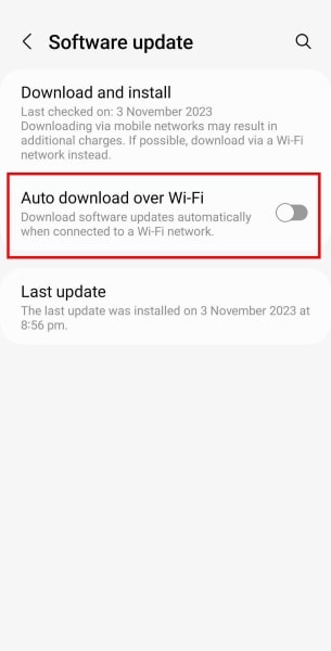 turn off auto download over wi-fi