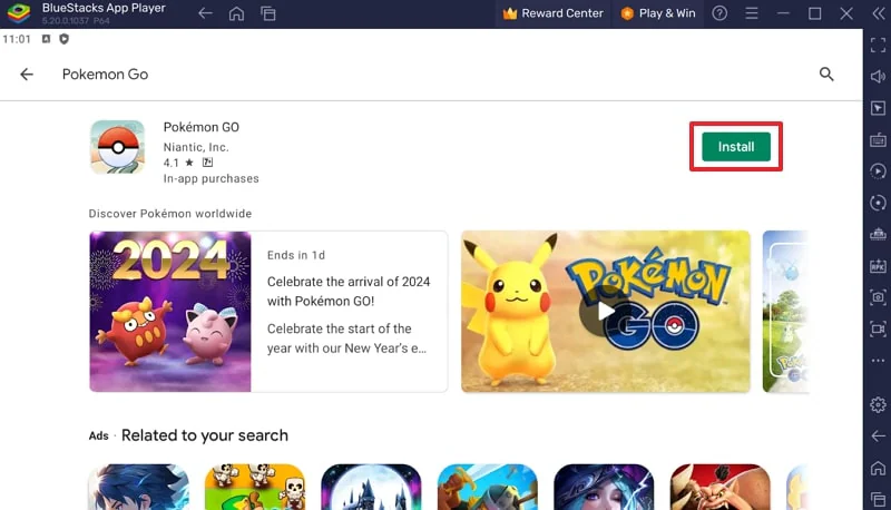 Instala Pokémon Go usando Bluestacks