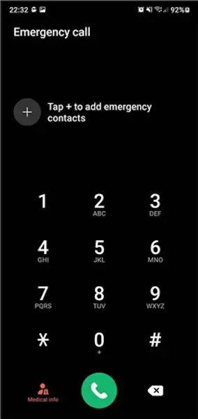 android emergency call screen