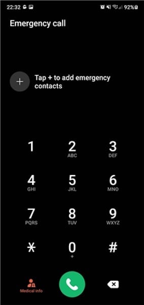 android tap to add emergency contacts