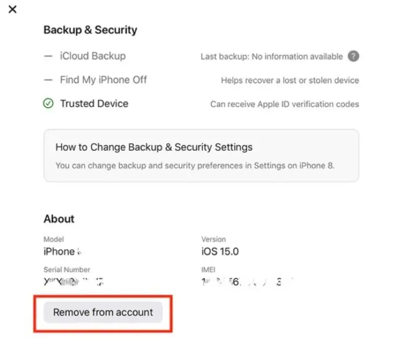 Eliminar dispositivo de la cuenta de iCloud